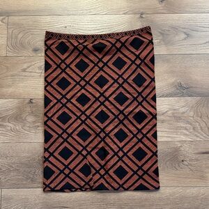 Wolford Women’s Tila Skirt Geometric Patterned Black Orange Pencil Tube Size M